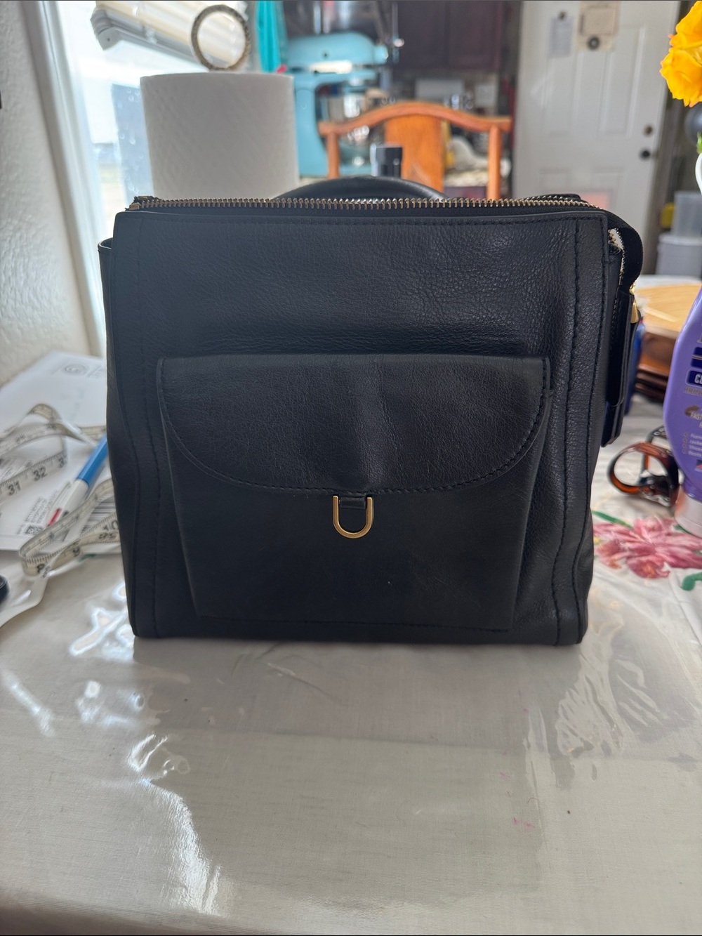 PRISTINE Fossil Parker Leather Convertible Backpack - Black ✨